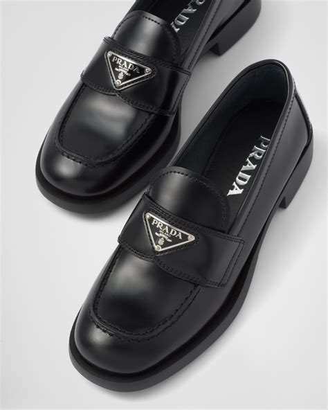 cheap prada loafers|unlined brushed leather loafers prada.